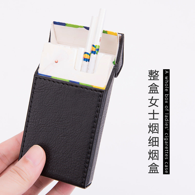 Factory direct sales spot metal cigarette case business gift cigarette case whole box fine cigarette bag cigarette case women's leather cigarette case