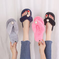 Autumn winter home indoor flip-flops cotton slippers stuffed flip-flops pearl heattech outwear fur slippers