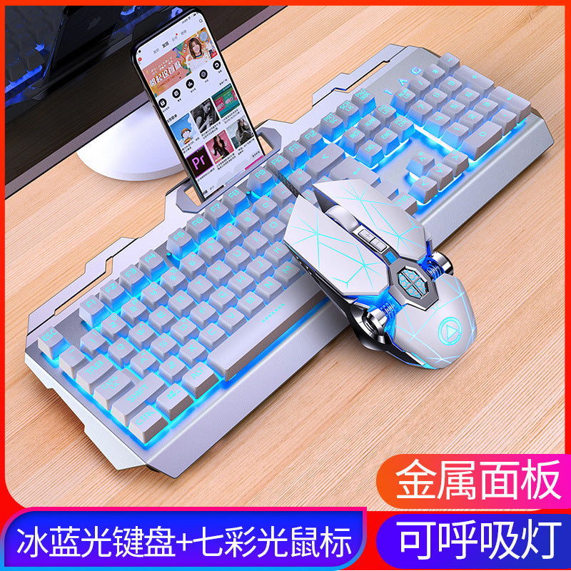 Silver sculpt gaming keyboard, mouse, and headset 3-piece set - mechanical feel keyboard and mouse combo - amazon private label wholesale
