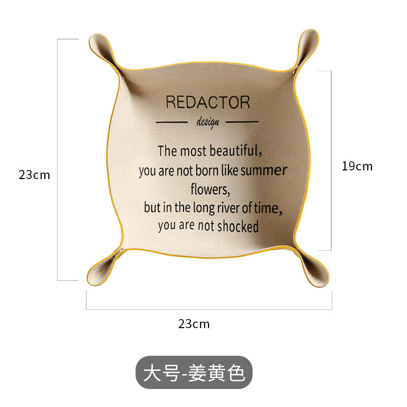 Leather storage tray, key in the entrance, lipstick jewelry storage tray, desktop jewelry tray, leather storage box.