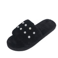 Fall and winternew arrivalcotton slippers for women heattechthick sole one-word fur slippers pearl family home floor cotton slippers wholesale