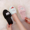 Furry slippers women's fall and winter outwear 2024 new one-line slippers furry shoes k-style crown slippers one-piece dropshipping