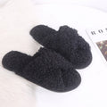 Autumn winter home candy color outdoor one-line furry slippers women open toe slippers home cotton slippers women's hair