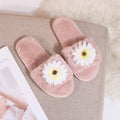 2024 fall/winter new arrivals: floral faux rabbit fur plush cotton slippers - soft sole, open-toe, fluffy slippers for women - dropshipping available