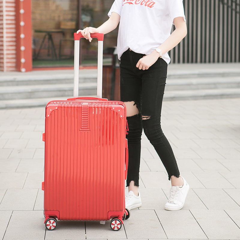 Luggage Internet celebrity trolley case female aluminum frame suitcase universal wheel male ins password case 20 inches 24 leather case 28