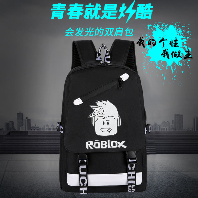 Cross-border luminous backpack, new Korean version of large-capacity USB charging bag, travel outdoor leisure student backpack