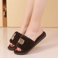 Furry slippers women's fashion outwear 2024new arrivalk-style women's shoes flatspopular same style open toe slippers women