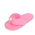 Autumn winter home indoor flip-flops cotton slippers stuffed flip-flops pearl heattech outwear fur slippers