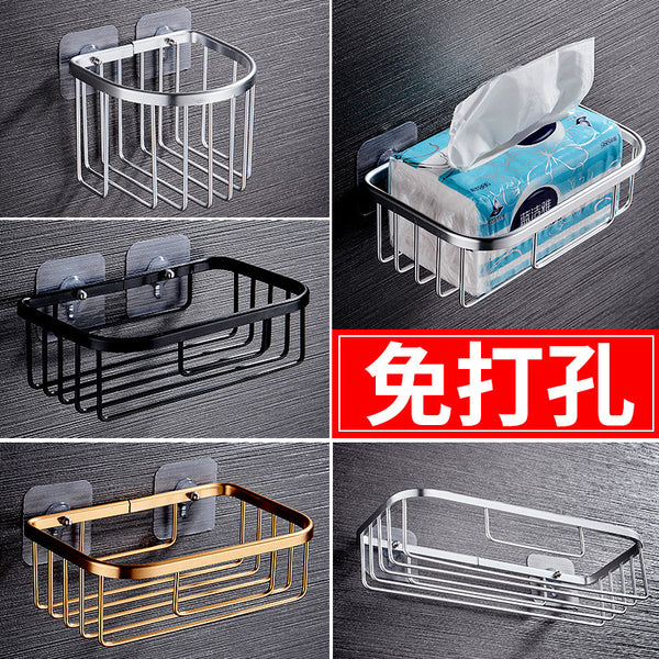 Tissue box, toilet, no punching toilet, space aluminum toilet, paper box, roll paper tube, paper holder, wall hanging paper towel storage box