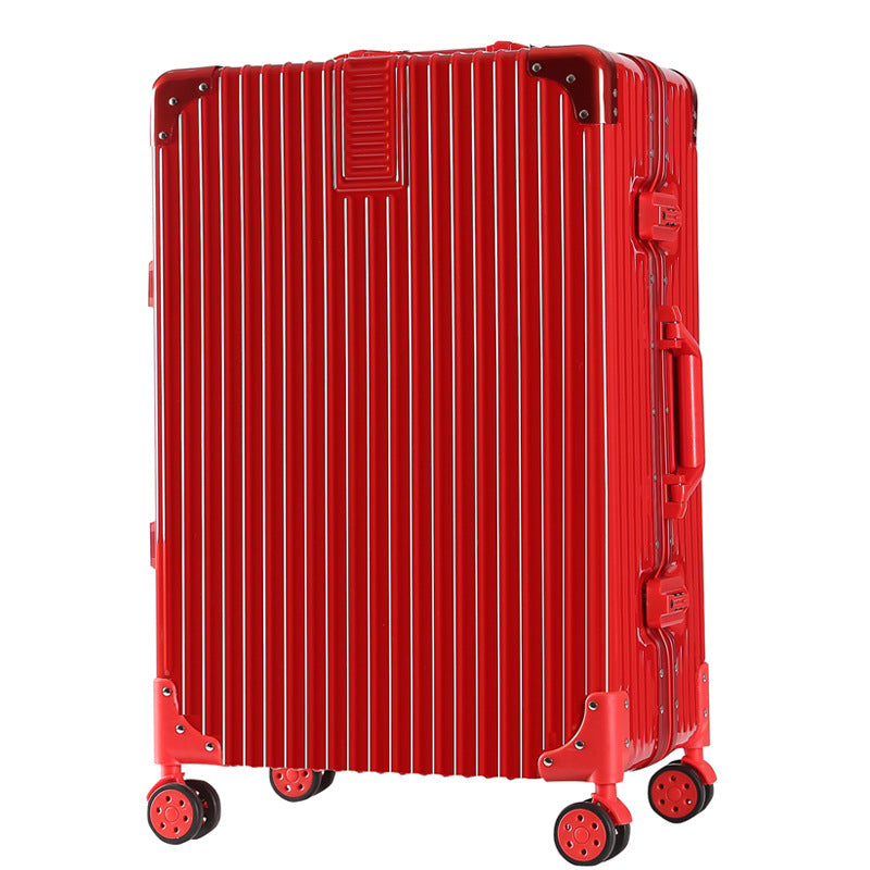 Luggage Internet celebrity trolley case female aluminum frame suitcase universal wheel male ins password case 20 inches 24 leather case 28