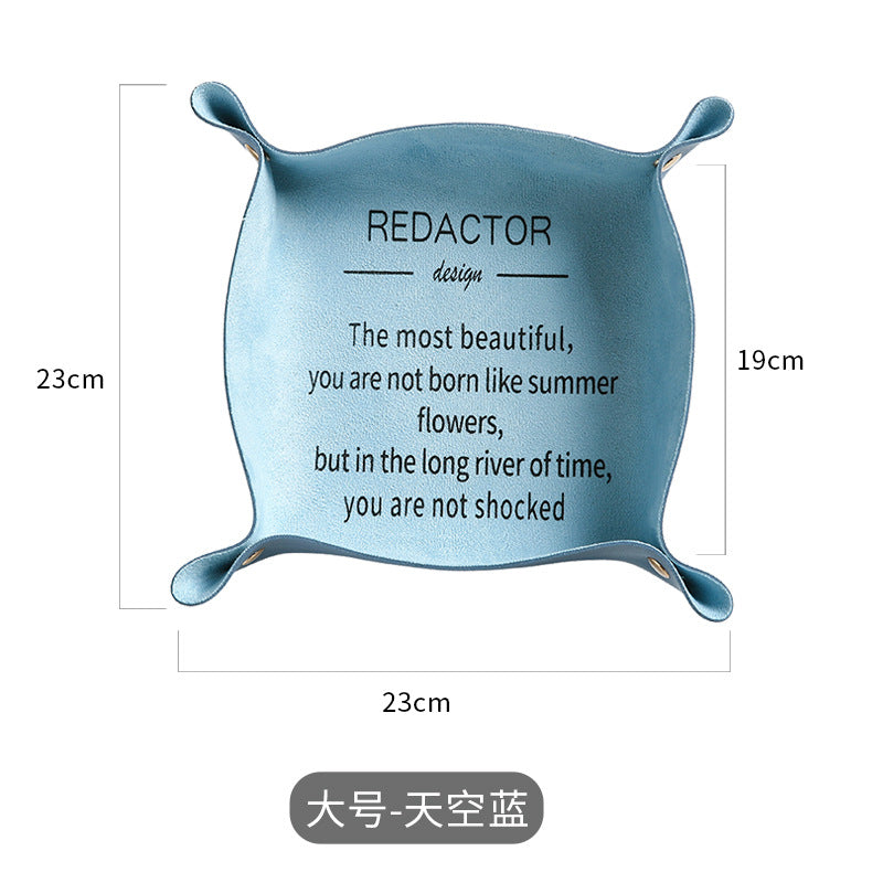 Leather storage tray, key in the entrance, lipstick jewelry storage tray, desktop jewelry tray, leather storage box.