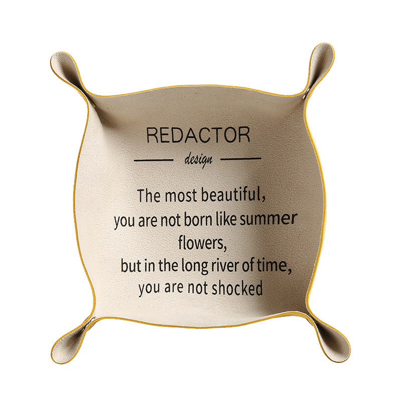 Leather storage tray, key in the entrance, lipstick jewelry storage tray, desktop jewelry tray, leather storage box.