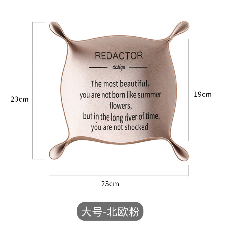 Leather storage tray, key in the entrance, lipstick jewelry storage tray, desktop jewelry tray, leather storage box.