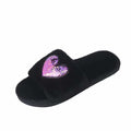 2024 autumn/winter fuzzy slippers for women - cute heart-shaped fuzzy outdoor slides, fresh & chic flat one-strap slides, trendy ins style