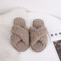 Autumn winter home candy color outdoor one-line furry slippers women open toe slippers home cotton slippers women's hair