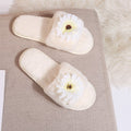 2024 fall/winter new arrivals: floral faux rabbit fur plush cotton slippers - soft sole, open-toe, fluffy slippers for women - dropshipping available
