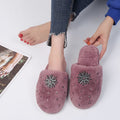 Autumn winter indoor and outdoor home rhinestone women's cotton slippers baotou new arrival wool slippers home heattechstuffed slippers