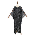 women's african dress,  hot-selling 3d embroidered round neck batwing sleeve loose plus-size maxi dress vest