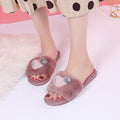 Autumn winternew arrival season home stuffed slippers women's heart-shaped open toe fur slippers heattech soft bottom cotton slippers