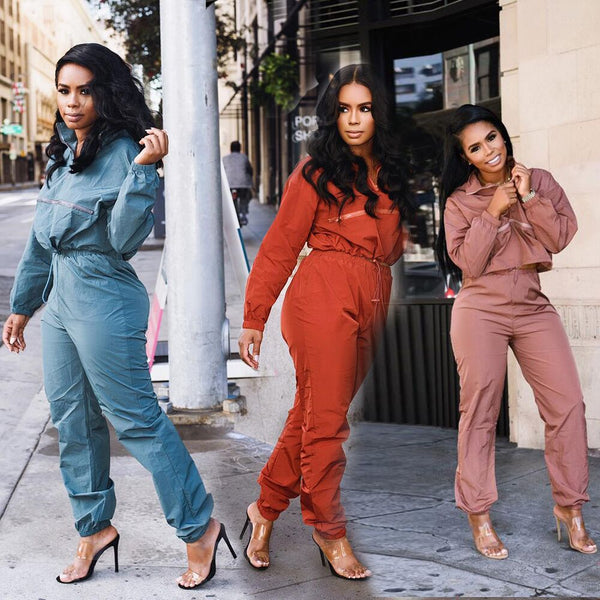 Y5054 European and American women's clothing   platform hot sale fashion casual solid color two-piece set
