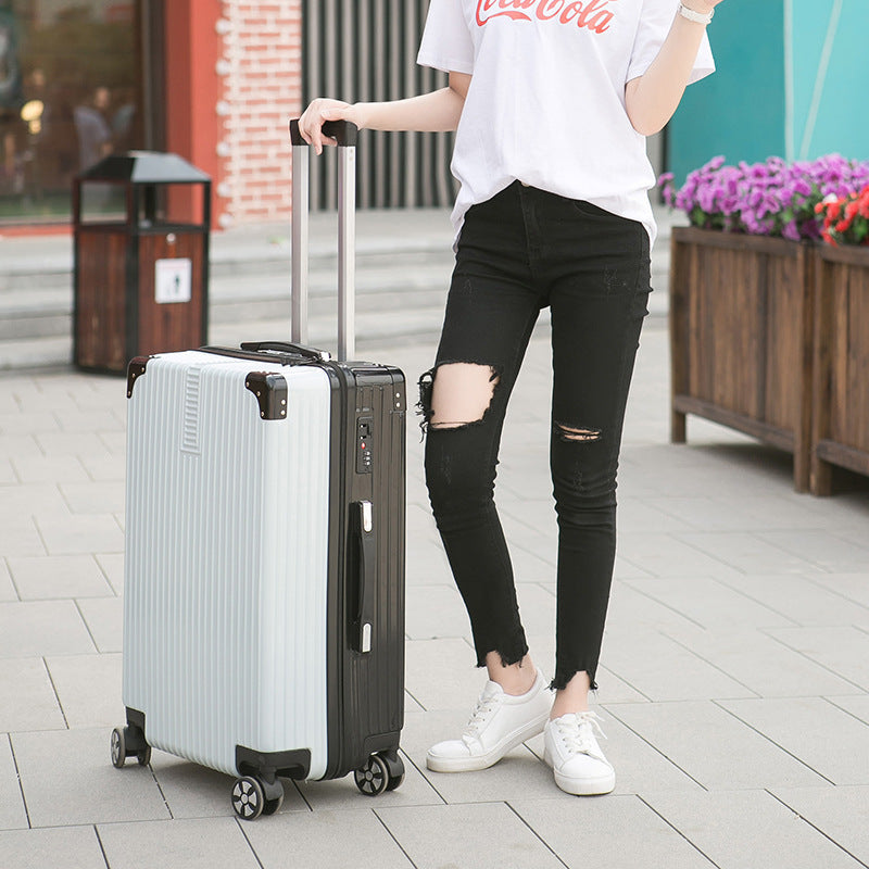 Luggage Internet celebrity trolley case female aluminum frame suitcase universal wheel male ins password case 20 inches 24 leather case 28
