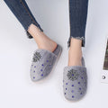 Autumn winter indoor and outdoor home rhinestone women's cotton slippers baotou new arrival wool slippers home heattechstuffed slippers