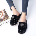 Autumn winter indoor and outdoor home rhinestone women's cotton slippers baotou new arrival wool slippers home heattechstuffed slippers