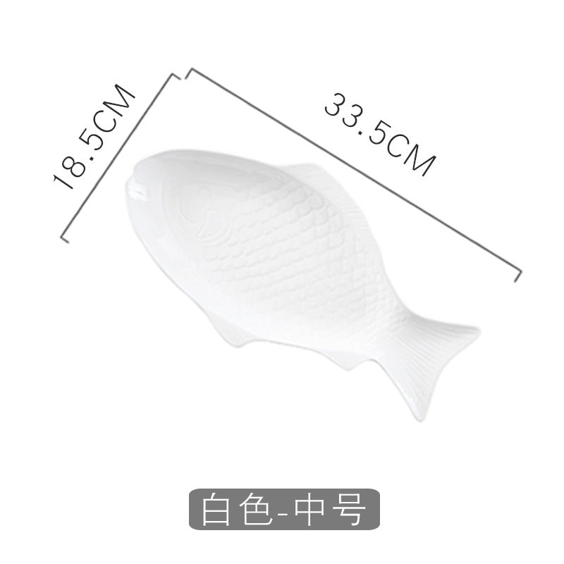 Japanese-style dinner plates, food plates, fish plates, ceramic home use, new creative personalized commercial restaurant popular steamed fish plate
