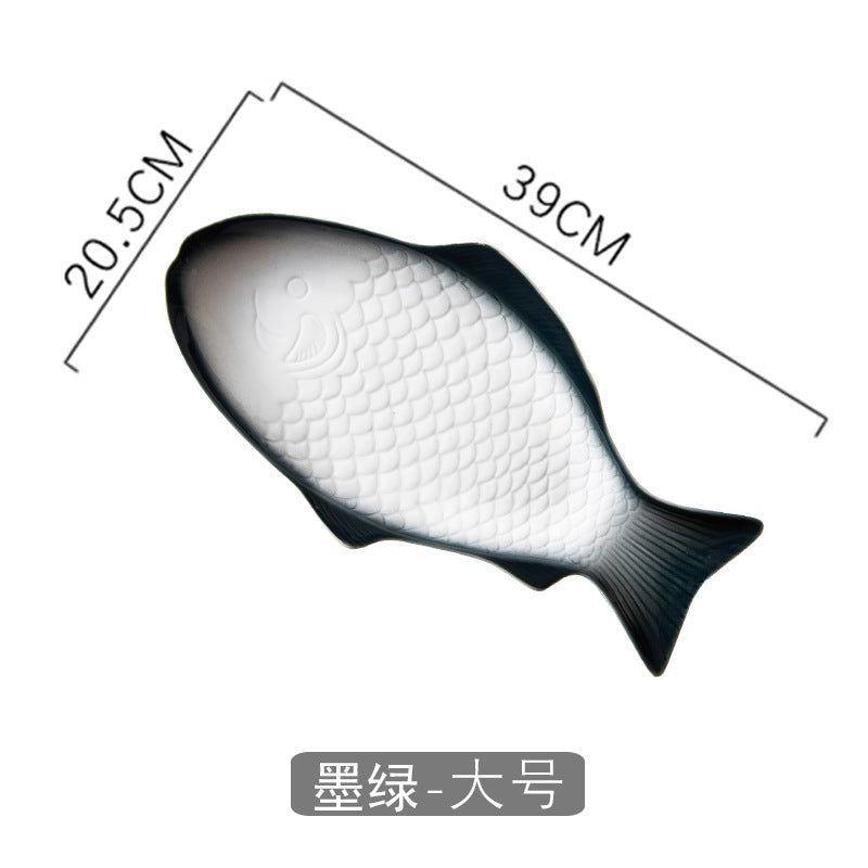 Japanese-style dinner plates, food plates, fish plates, ceramic home use, new creative personalized commercial restaurant popular steamed fish plate