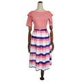 cross-border sourcing:  plus size african women's clothing - collared colorful striped maxi dress