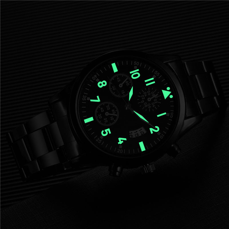 Factory direct aliexpress luminous quartz watch - business casual fashion men's watch with large dial and strap