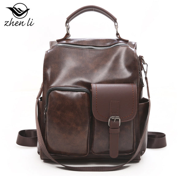 Zhenli 2024 new women's bags college style PU women's backpack,  popular bags wholesale