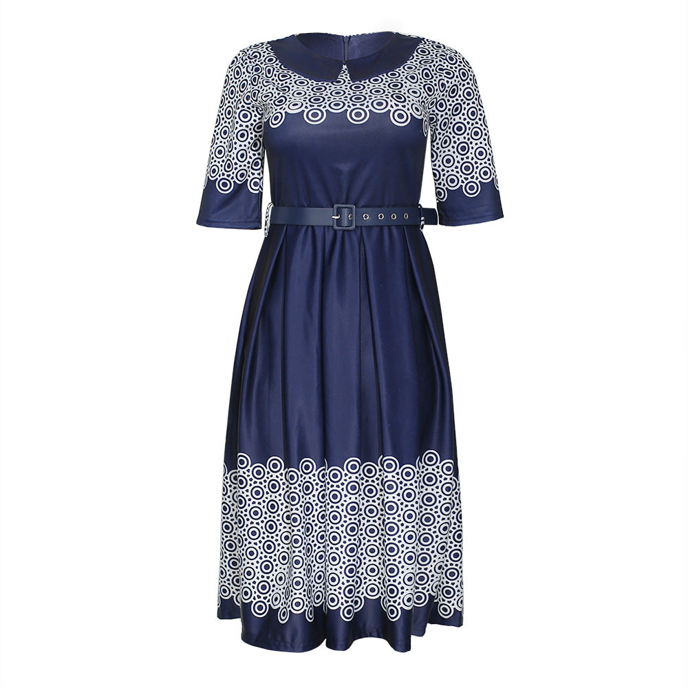 Kayaat cross-border supply export african plus size women's clothing   circle printing dress