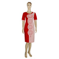 foreign trade clothing   african plus size women's clothing double color burnt flower cut out round neck dress