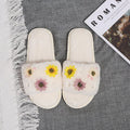 2024 candy color floral cotton slippers - warm, single-strap indoor house slippers - autumn/winter family matching cotton slippers - wholesale