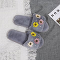 2024 candy color floral cotton slippers - warm, single-strap indoor house slippers - autumn/winter family matching cotton slippers - wholesale
