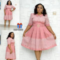Kayaat cross-border supply export african plus size women's clothing   circle printing dress