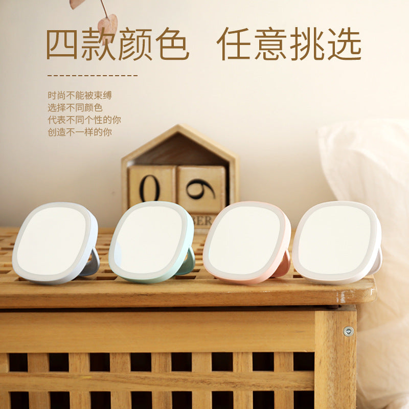 Candy dressing table makeup mirror portable beauty fill light handheld mini led makeup mirror mini handheld