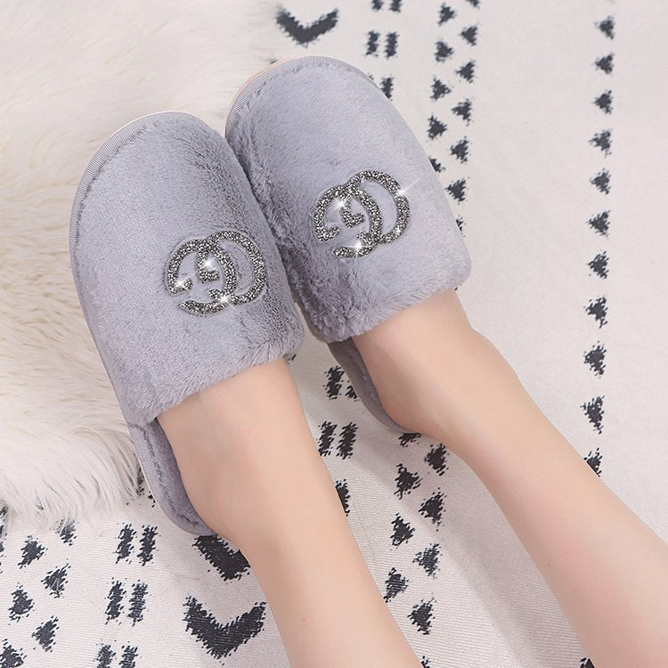 2024 fashion new plush cotton slippers women's home comfort warm cotton slippers home cotton slippers factory direct