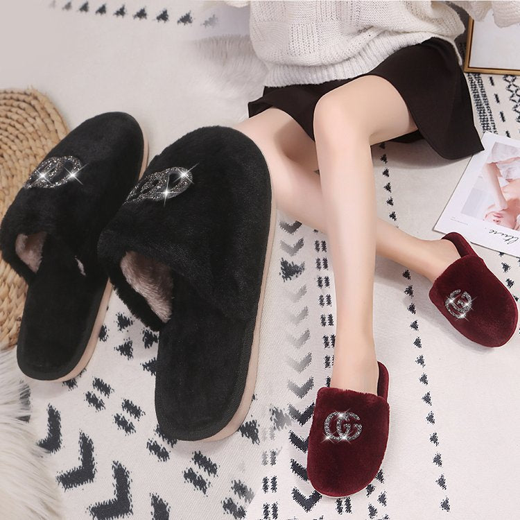 2024 fashion new plush cotton slippers women's home comfort warm cotton slippers home cotton slippers factory direct