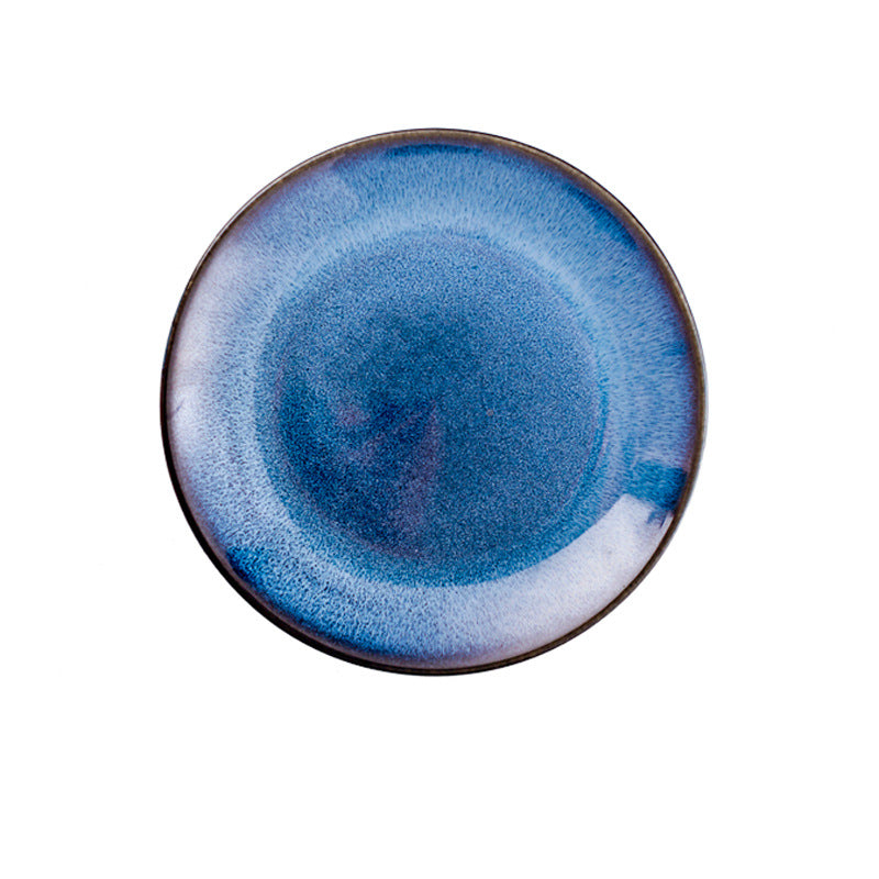 Ceramic western dinner plates - steak, hotel pasta plates, blue kiln-change starry sky baking dishes, vegetable plates wholesale - starry blue porcelain plates