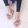 2024 light wind new arrival open slippers one word heattech women's fur slippers fall and winterfashiontrendy street cotton slippers