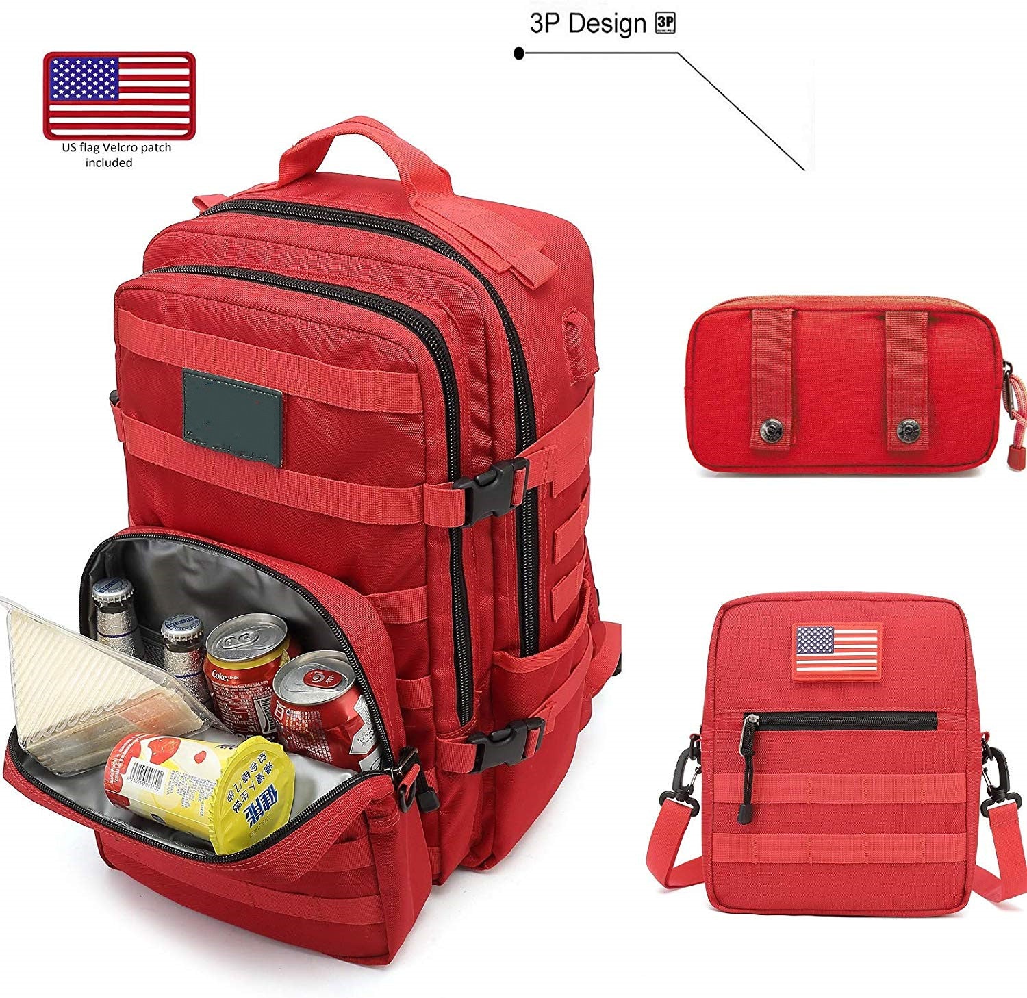 New Tactical 3P Backpack Molle Removable Large Capacity Backpack  Attack Mountaineering Hiking Bag