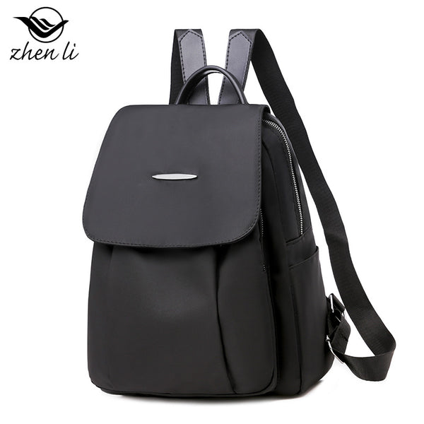 Zhenli backpack, women's new casual simple girls travel backpack, Oxford cloth bags, white ditch bags