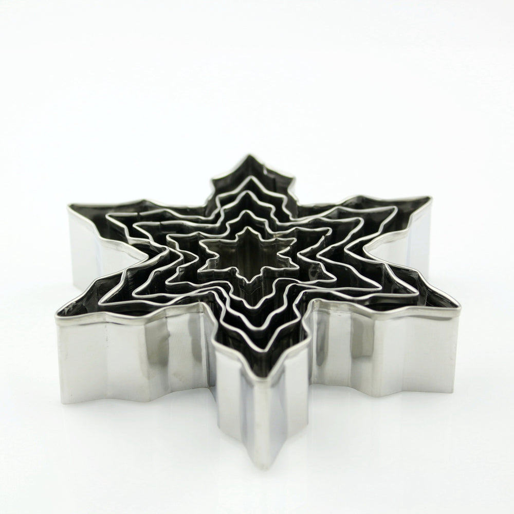 Factory direct snowflake cookie cutter christmas baking set - stainless steel cookie cutters for diy fondant and baking