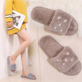 K-styleflatsstuffedoutwearfall and winter shoes slippersfashion2024new arrivalautumnet celebrity one-line slippers furry slippers for women