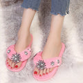 New spring/autumn women's plush flip-flops, fuzzy thong sandals, flat fashion maternity slippers - wholesale