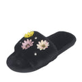 2024 candy color floral cotton slippers - warm, single-strap indoor house slippers - autumn/winter family matching cotton slippers - wholesale