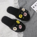 2024 candy color floral cotton slippers - warm, single-strap indoor house slippers - autumn/winter family matching cotton slippers - wholesale