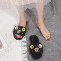 2024 candy color floral cotton slippers - warm, single-strap indoor house slippers - autumn/winter family matching cotton slippers - wholesale